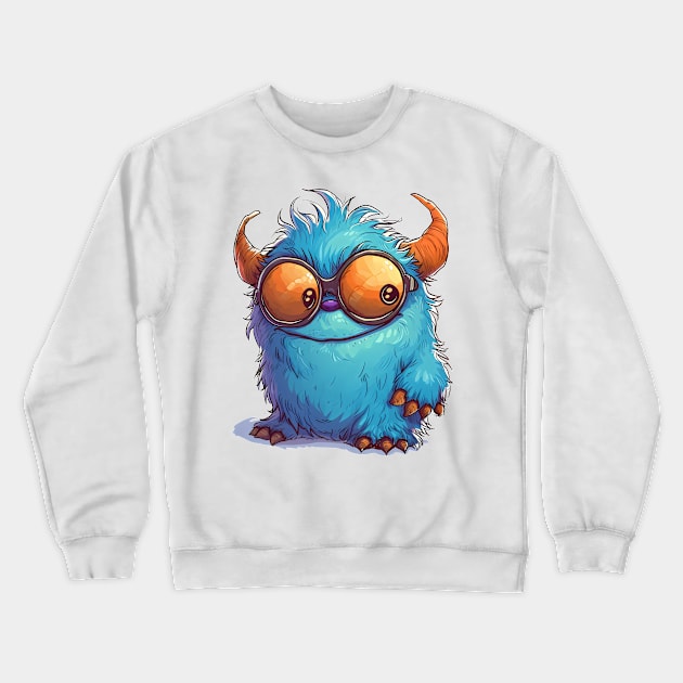 Cute Fluffy Monster Crewneck Sweatshirt by Obotan Mmienu